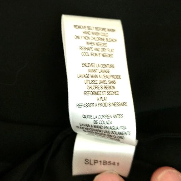 BCBGMAXAZRIA Top Women's Size S Black Sleeveless Ruffle Collar Belted - Picture 10 of 11